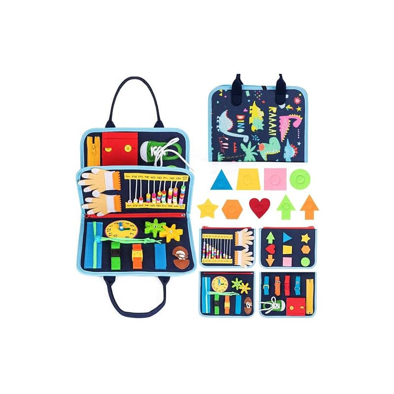 ACDAY Busy Board Montessori, Tableau Montessori Jouets d'activité et de Développement, Livre Montessori 1 an, Jeux Educatif Appr
