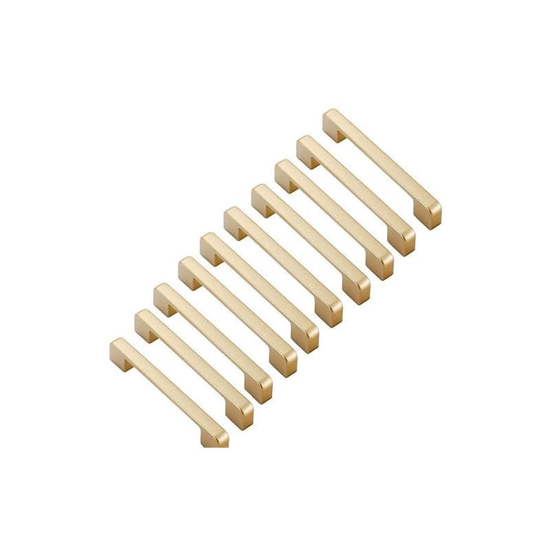 MARGUERAS Lot de 10 poignées de placard en or 128 mm - Poignées dorées pour meubles de cuisine
