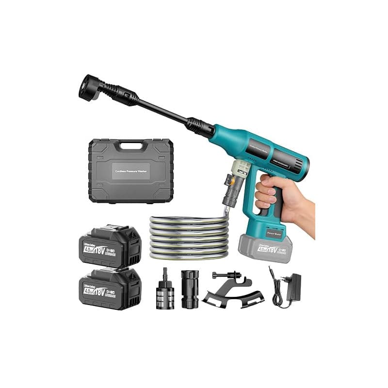 Nettoyeur Haute Pression à Batterie 700PSI à Batterie Compatible avec Batteries Makita 18V, Nettoyeur Haute Pression sans Fil av