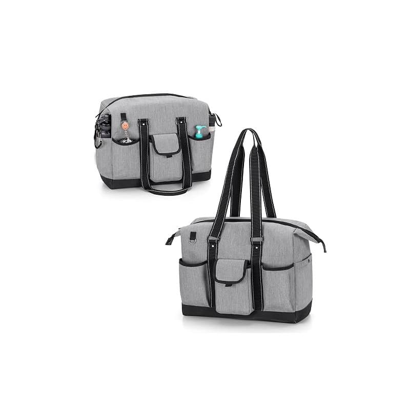 Damero Sac de Travail d'Infirmière, Gris | Fourre-tout Utilitaire pour Ordinateur Portable d'Infirmière pour les Visites à Domic