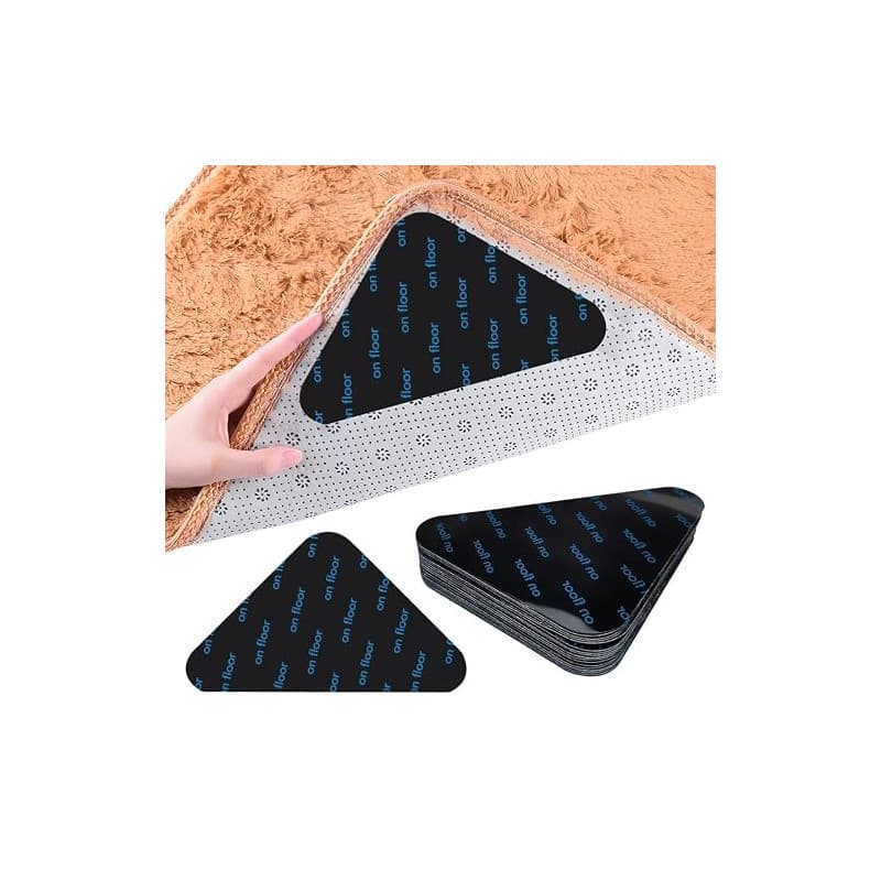 WeddHuis Grips pour Tapis, 8 Pièces Réutilisable et Lavable, Autocollants Antidérapants, Tapis Anti Glisse et Parquet Antidérapa