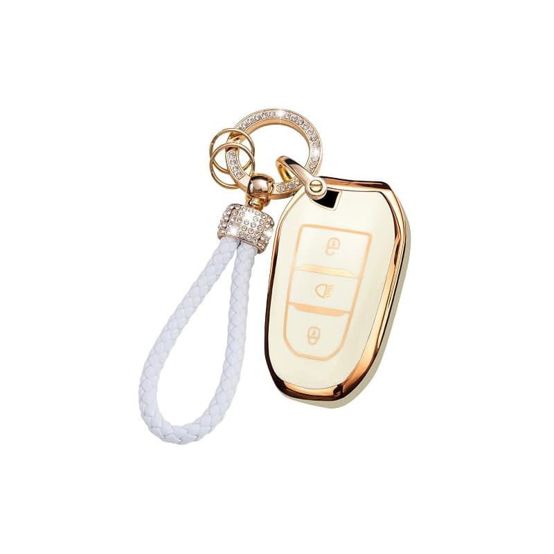 ontto Coque de clé de voiture en TPU compatible avec Peugeot 208 308 308 GT 2008 3008 5008 pour Citroën C3 C4 DS3 Picasso Coque