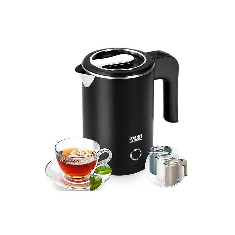 LEBENLANG Bouilloire Électrique en Acier Inoxydable - 0,5L & 600W & Sans BPA I Petit I Mini Bouilloire Electrique Inox Bouilloir