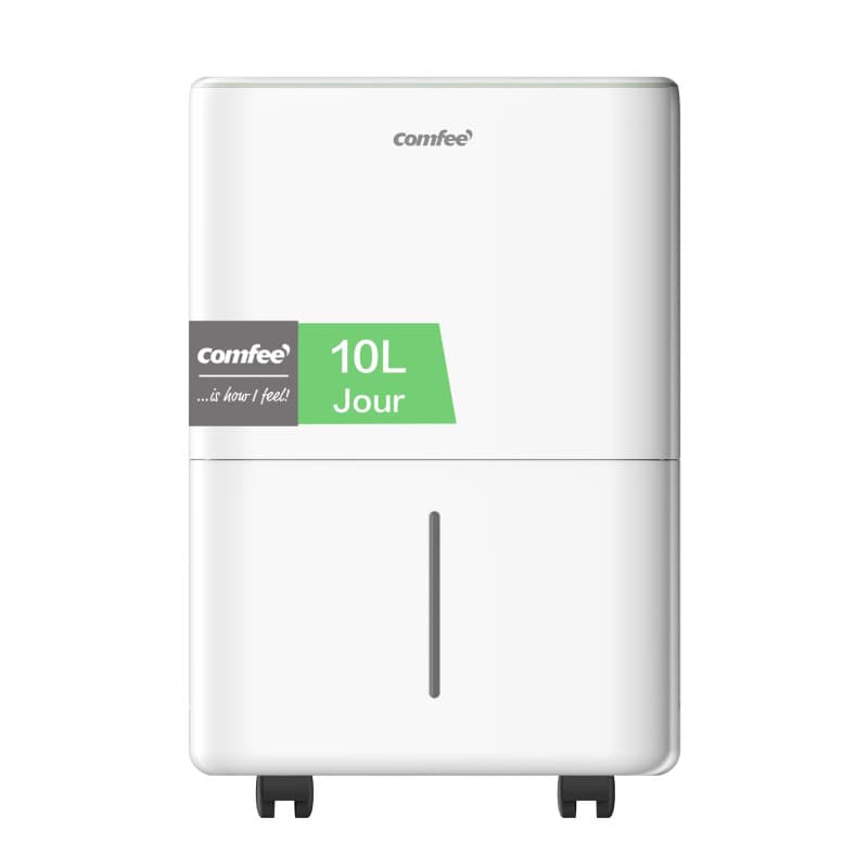 COMFEE' Déshumidificateur Compacte, Absorbe jusqu'à 10L/jour, Mode nuit, Child lock, Minuterie 24H, Réservoir 2,5 L, Pour pièce