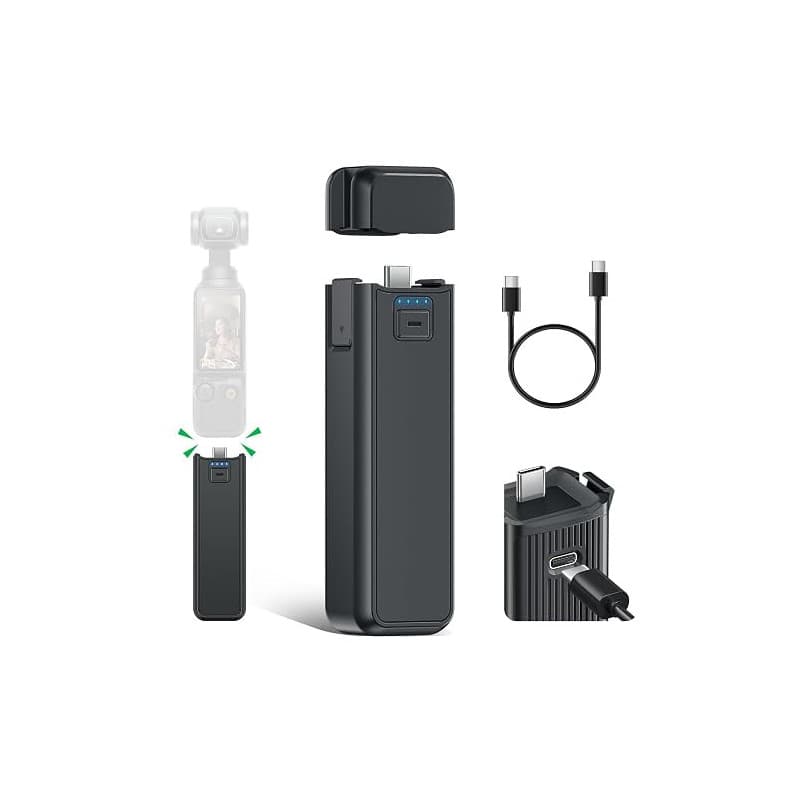 CITYORK 5000mAh poignée Batterie pour DJI Osmo Pocket 3 / Pocket 4 / Combo/Xtra Muse, Batterie pour DJI Osmo Pocket 3 / Pocket 4