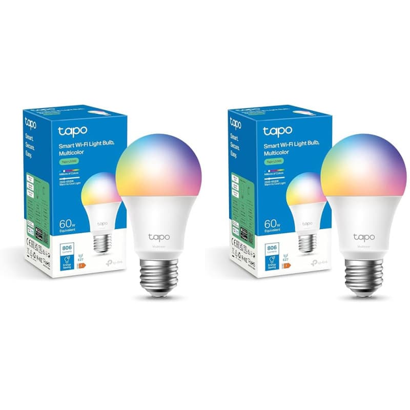 Tapo Ampoule Connectée WiFi, Ampoule LED E27 Multicolore 2500K-6500K, Dimmable 8.7 W 806Lm, Compatible avec Alexa et Google Home