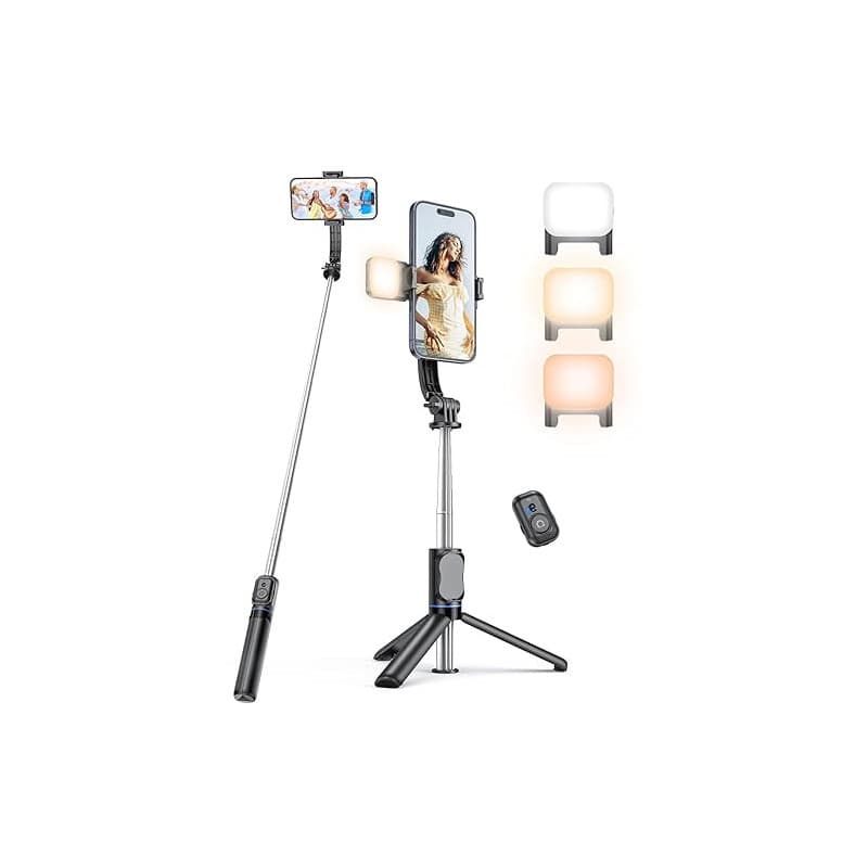 Perché à Selfie avec Support de Téléphone Détachable, Trepied Smartphone Extensible jusqu'à 106 CM avec Télécommande, pour iPhon