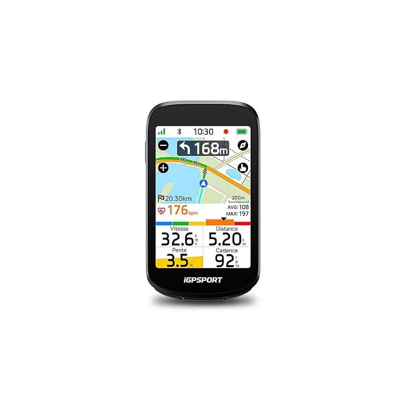 iGPSPORT BSC500 Compteur Velo sans Fil, Tactile 3,3" Map Vocale Navigation | Entraînement Climb Mode VAE Recalcul Automatique d’