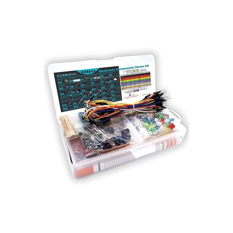 KUBOWAI Electronic Components Fun Starter Kit 1 set, avec Planche à Pain, Buzzer, Module D'alimentation, Fil de Connexion, Poten