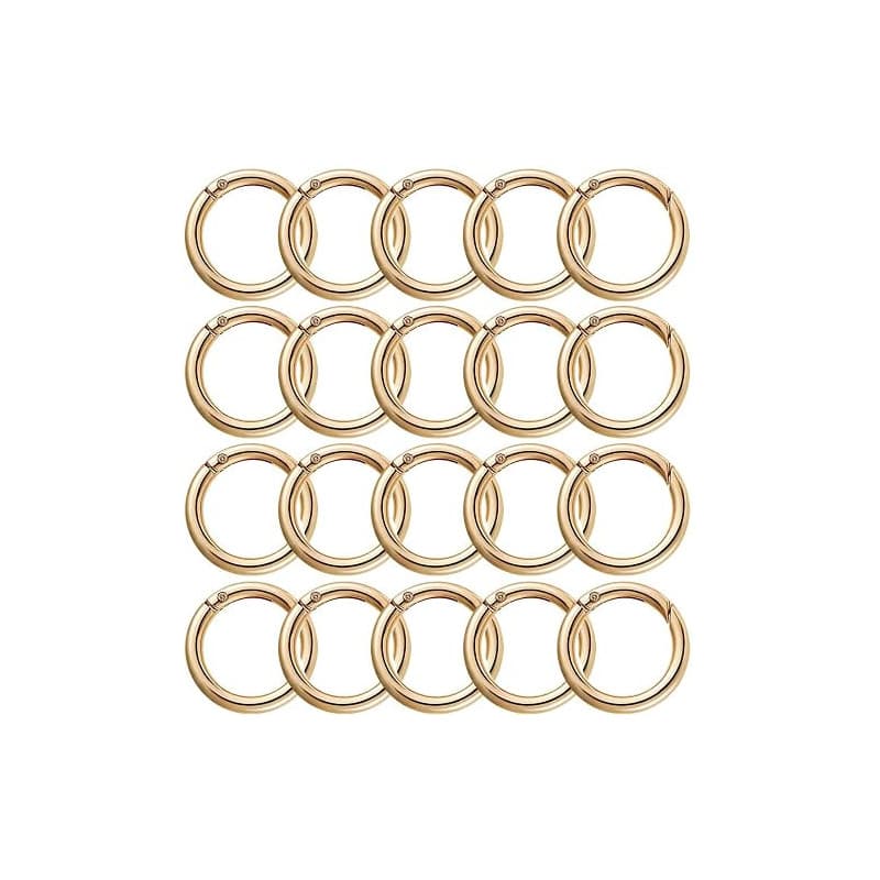 20PCS 28mm Rond Mousqueton, Snap Ressort Anneau Boucle Alliage De Zinc Trousseau Crochet Clips pour Sacs, Sacs à Main, Porte-clé