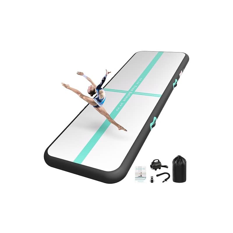 Tapis de Gymnastique 2/3/4/5/6m épaisseur 10/15cm avec Pompe à air 600W,Tapis de Gym,Tumbling Mat, Air Floor Mat pour Gymnastiqu