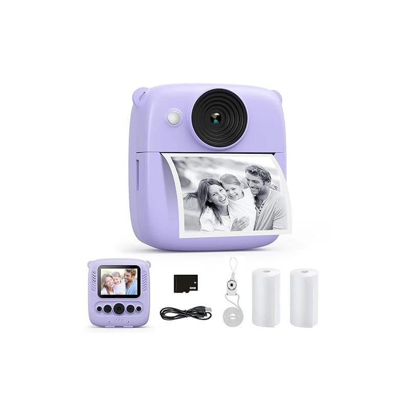 Appareil Photo Instantané Enfant, CalineGam 48MP 1080P Appareil Photo Numérique Enfant avec Carte 32GB & Papier Photo, Noël Anni