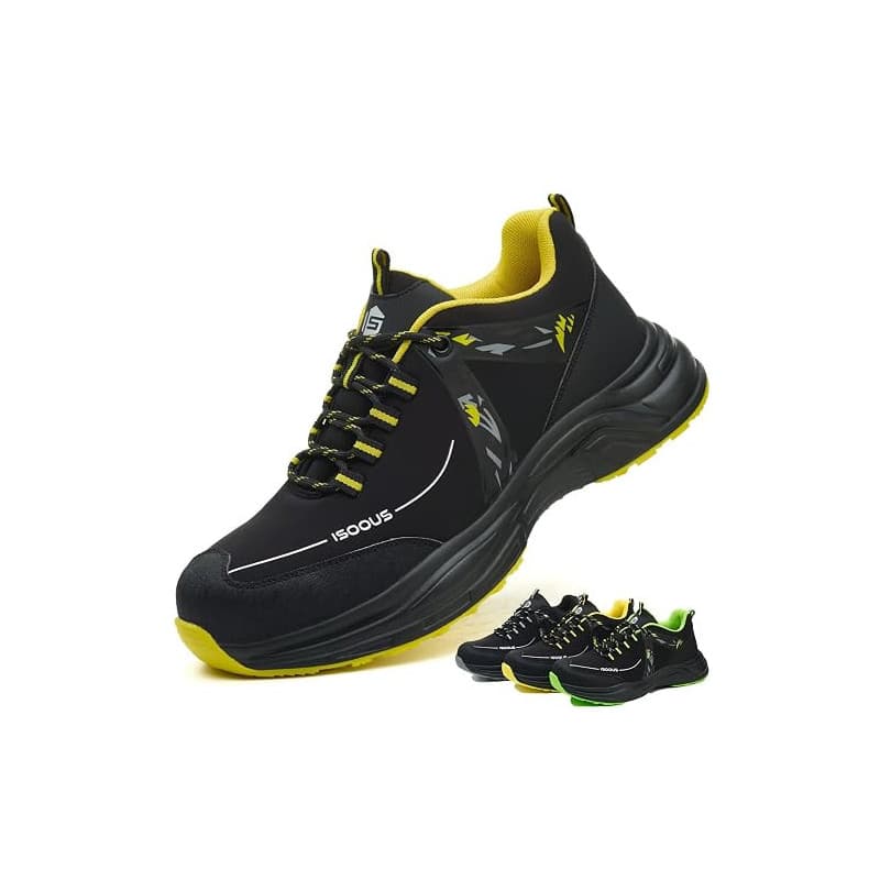 ISOOUS Chaussures de Sécurité Hommes Femmes Confortable Légère | Antidérapant Chaussures de Travail Embout en Acier Baskets de S