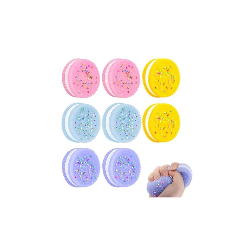KYLOS Lot De 8 Jouets Anti-Stress, Squishy À Écraser, Ultra Doux Décompression Anti-Stress En 2 Jaune + 2 Bleu + 2 Rose + 2 Viol