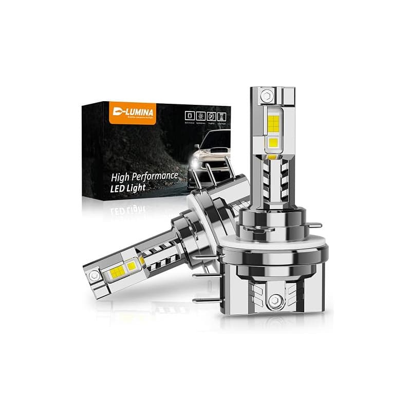 D-Lumina Ampoule LED H15 Canbus, 100W 10000LM 6500K, Puce CSP Super Lumineuse, Ampoules LED de Remplacement Halogènes, Système d