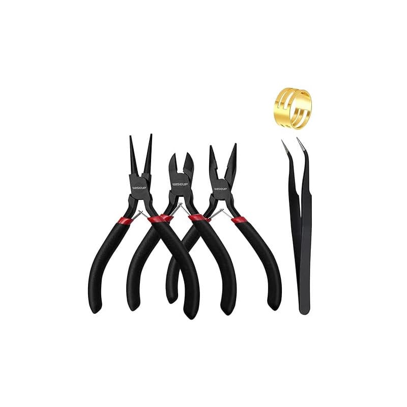 WISEUP Lot de 3 pinces à bijoux – Nez aiguille/chaîne, nez rond et coupe-fil pour bijoux DIY artisanat, réparation et enroulage