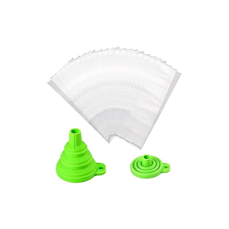 FHRYNA 250 Pcs Tube Glace à L'eau Glace a L'eau Floup Popsicles Réutilisable Moule Sacs Popsicle Avec Entonnoir Convient pour le