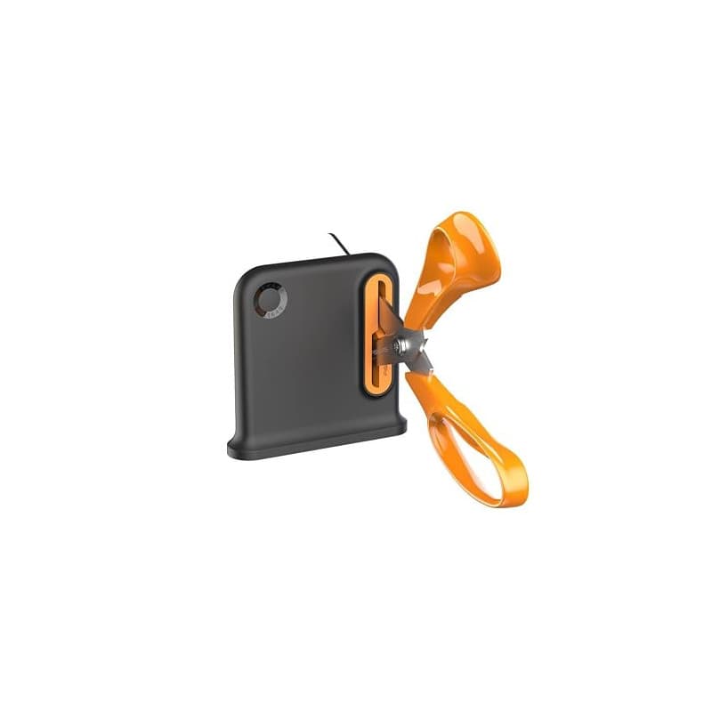 Fiskars Aiguiseur de Ciseaux | Conception Ergonomique, Au Moins 55% de Matériaux Recyclés, Boîtier en ABS Recyclé à 80%, Noir/Or