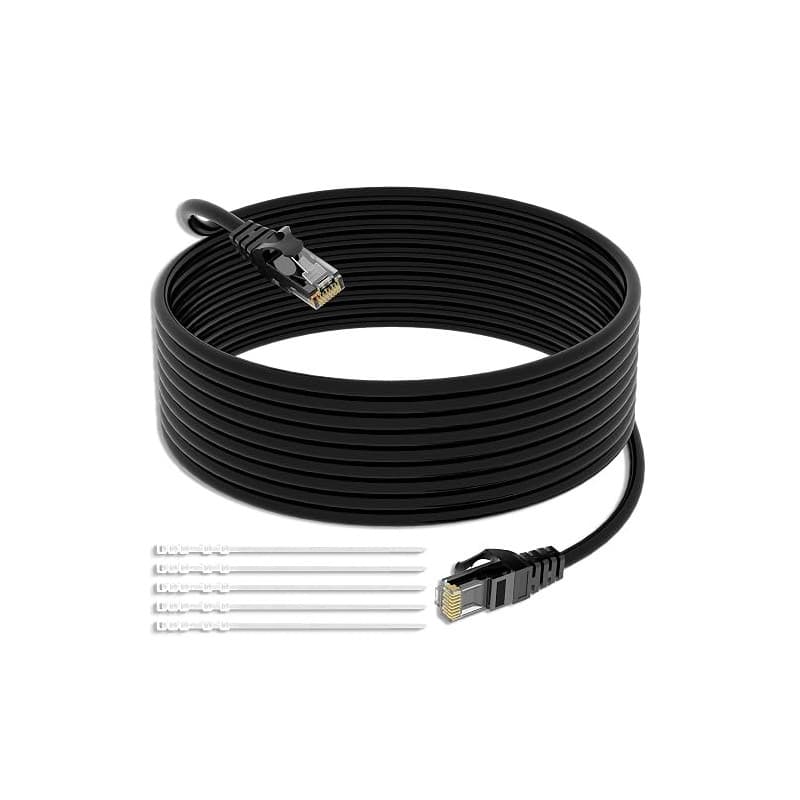 Mygatti CAT5E Câble réseau Ethernet 75 mètres, câble réseau et patch étanche à usage extérieur, Enterrement direct,RJ45, 24AWG,
