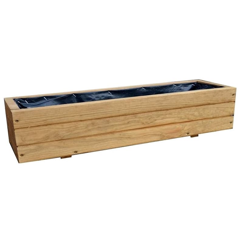 FKL DESIGN Home Deco Jardinière en Bois pour Jardin, terrasse, Rebord de fenêtre entièrement assemblée D6 chêne (Longueur 90 cm)