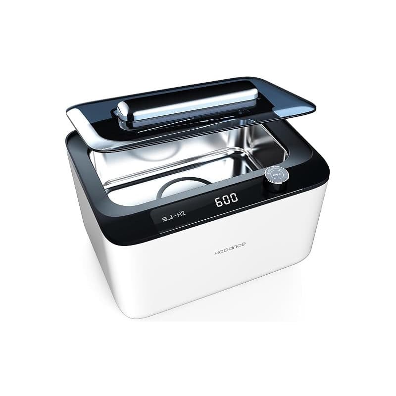 Hogance Nettoyeur Ultrasons Professionnel 900ML, 50W 45KHz Nettoyeur Ultrasonique avec 6 Timer Réglages pour Bijoux Lunettes Mon