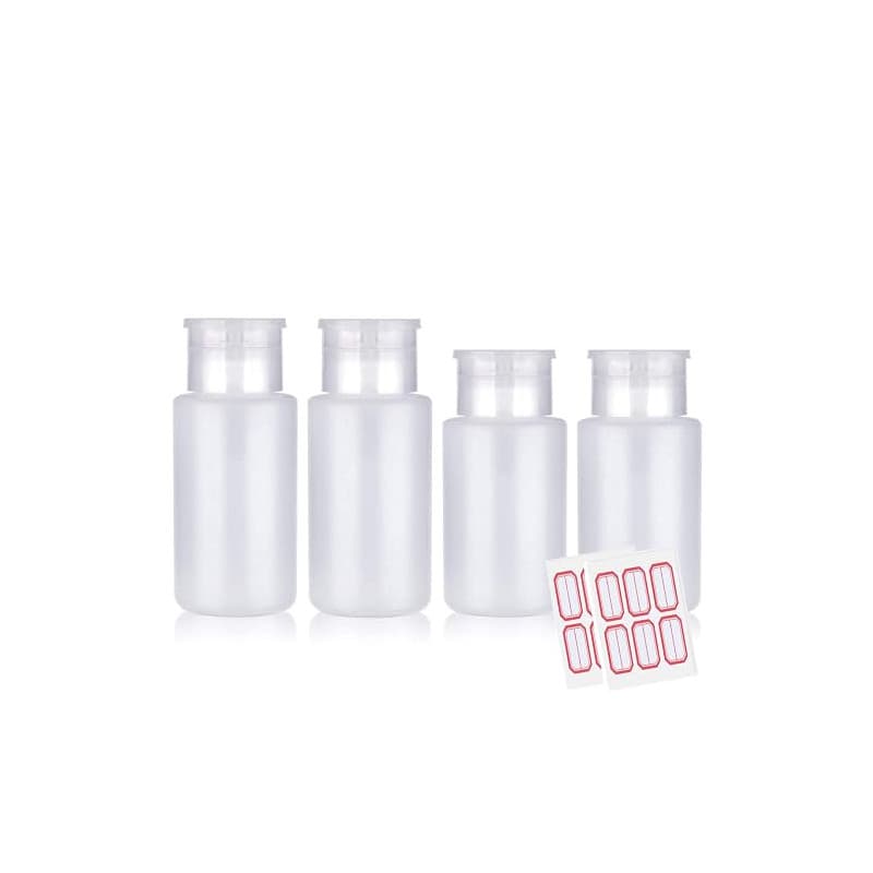 FITDON 4 Pièces Flacon pompe distributeur vide pour acétone, alcool, dissolvant de vernis à ongles et démaquillant