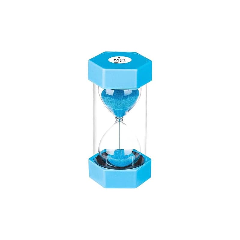 SuLiao Hourglass Sablier 1 minute bleu, minuteur pour enfants, école, brossage des dents des enfants, crèche, bureau, maison, dé