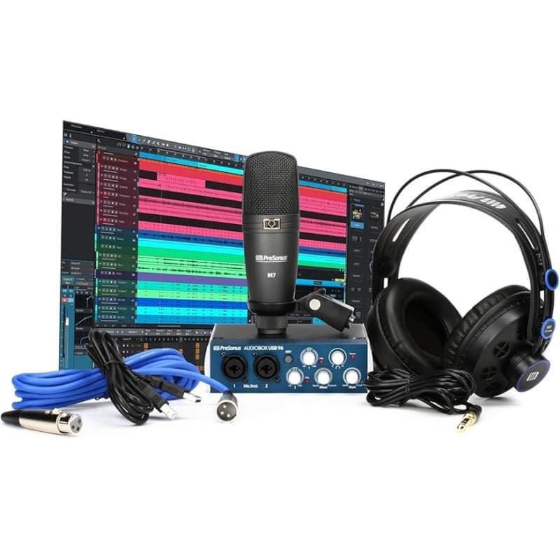 PreSonus AudioBox 96 Studio - Interface Audio USB, Bundle pour Enregistrement et Production, avec Microphone, Casque & Logiciels