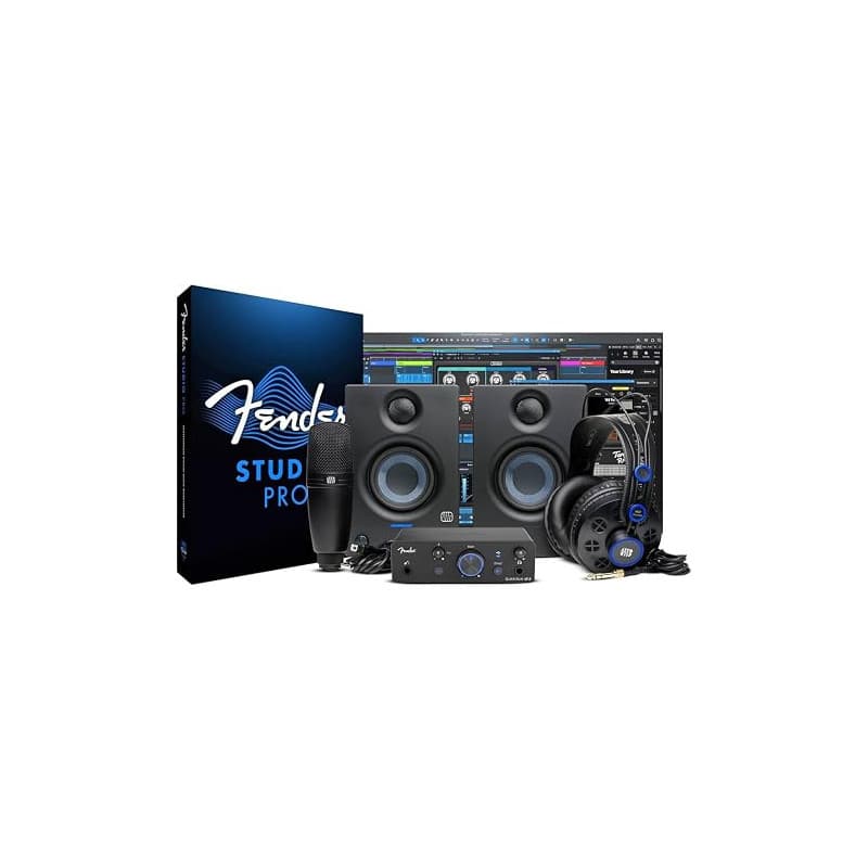 Fender Quantum Complete Bundle | Kit d’enregistrement domestique avec interface audio USB-C LT 2, micro à condensateur M7 MkII,