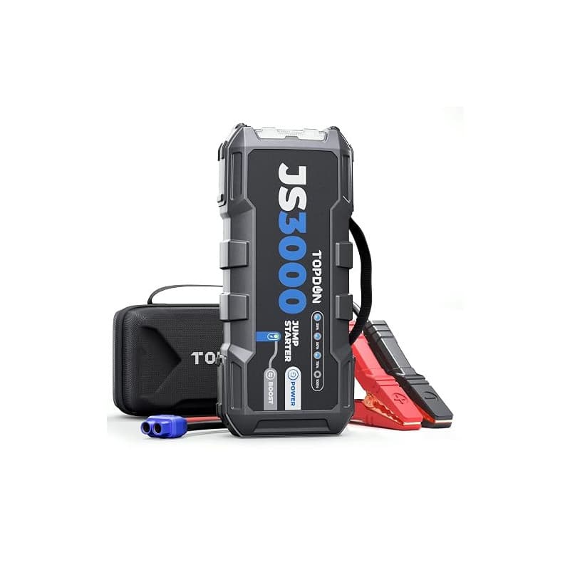 TOPDON JS3000 Booster Batterie 3000A 24000mAh, pour 9L Essence et 7L Gazole | 12V Demarreur Batterie Voiture avec Charge Rapide