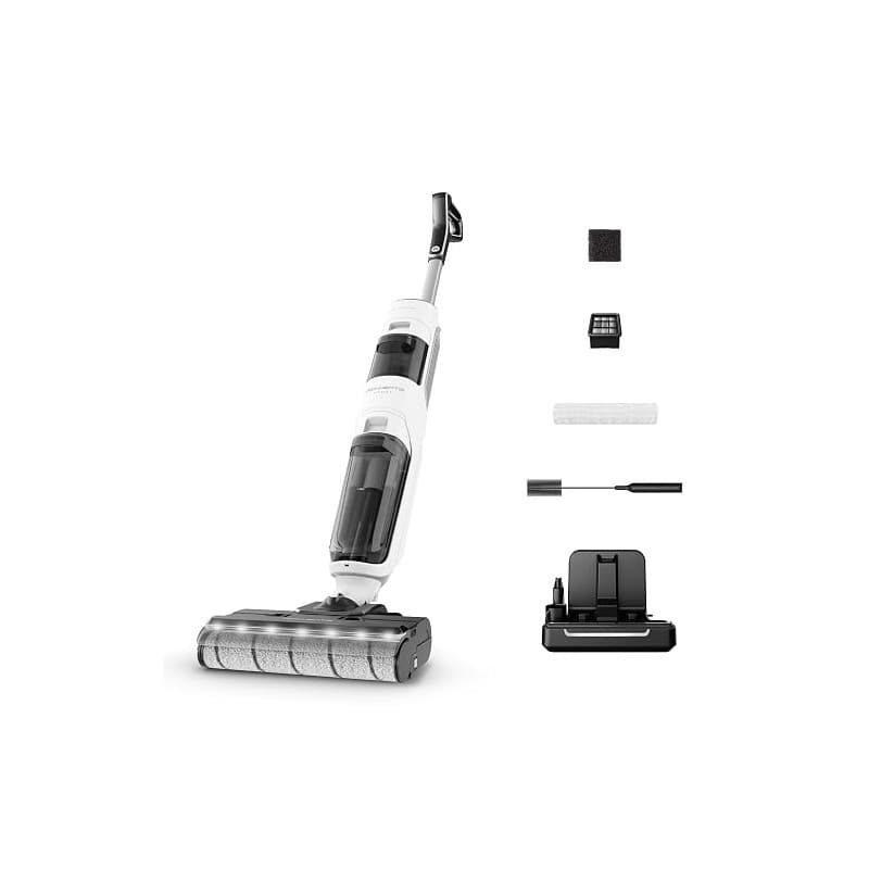 Rowenta X-Clean 5 - Aspirateur Laveur sans Fil - Blanc | Aspirateur laveur 2-en-1 - Lave et aspire simultanément - Auto-nettoyag
