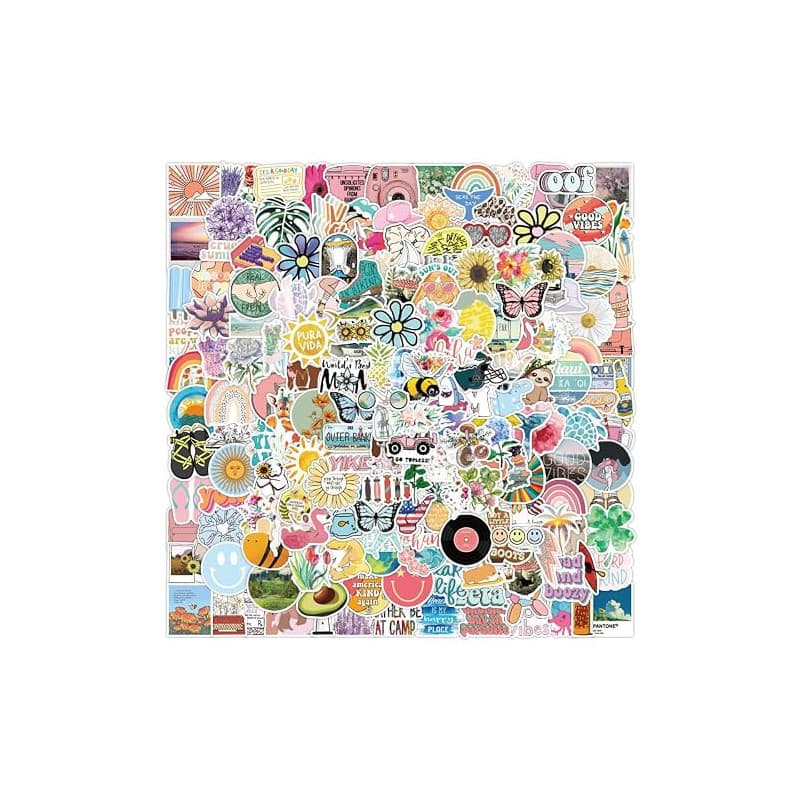 Ptyism 200 Pièces Stickers Aesthetic,Autocollant Aétanche丨Stikers Waterproof,Autocollants en Vinyle Waterproof Gommettes Pour le