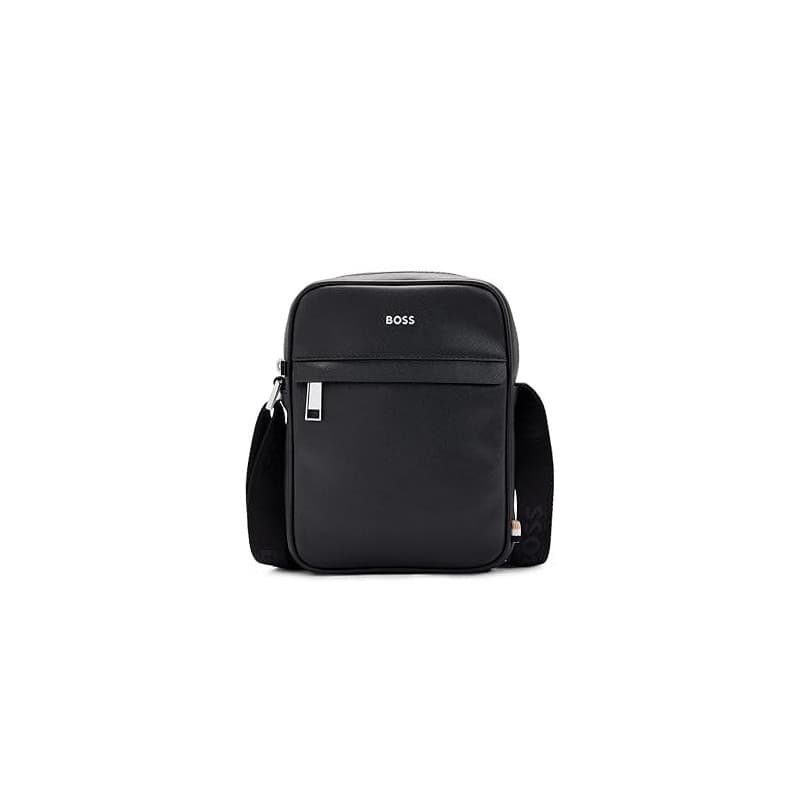 BOSS Hommes Zair NS zip Sac reporter en similicuir à logo