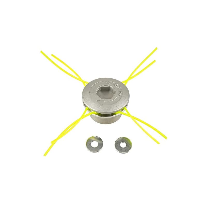 HUAREW Tête de Débroussailleuse Universelle Aluminium | 4 lignes Aluminium Tête Debroussailleuse Universelle M8 M10, Tête Coupe-