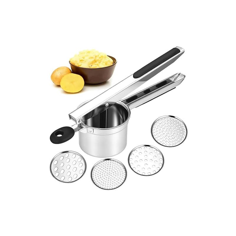 1 PcsPresse Puree Manuel, Presse Purée Manuel, presse puree inox, ecrase pomme de terre en acier inoxydable pour purée de pommes