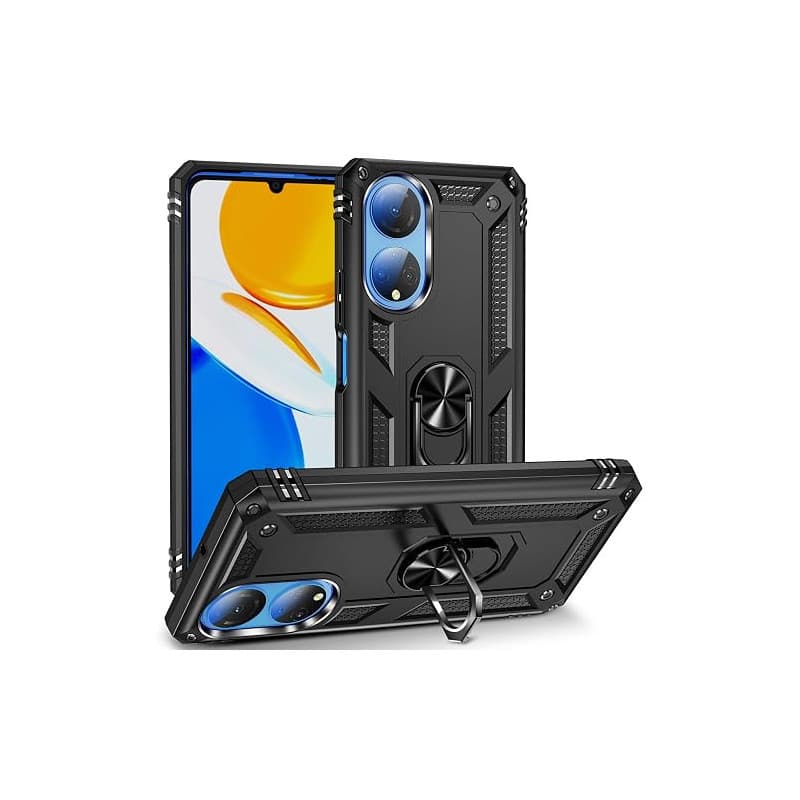 BestST Coque pour Huawei Honor X7 + 9H Verre trempé, étui Protection TPU/PC Souple Durable avec Support de 360° Rotation Anneau