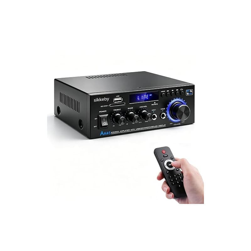 Amplificateur HiFi 600W Mini Bluetooth AK45 Récepteur Stéréo Maison Voiture | Amplificateur numérique 2 canaux 12V/220V avec rad