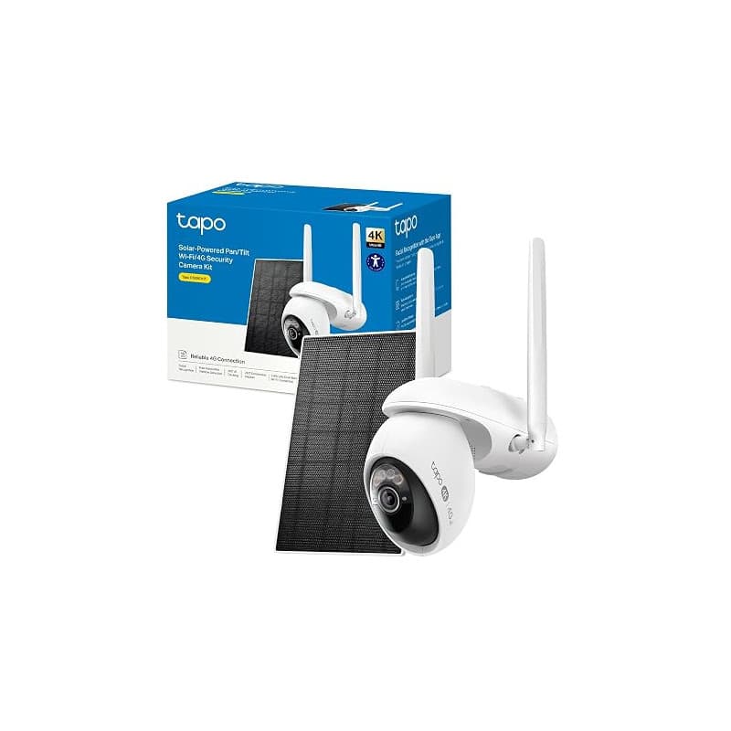 Tapo 4K Camera 4G Exterieur sans Fil Solaire 360° IA intégrée,C665G KIT | Reconnaissance Faciale,Mode AOV Capture 24/7,Vision No