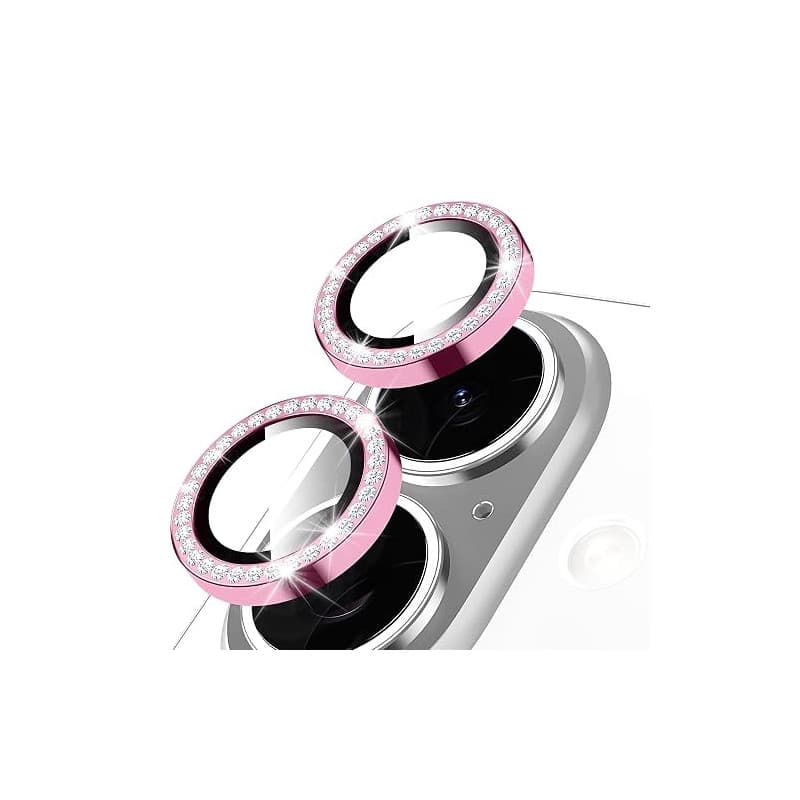 Oelrstfe Caméra Arrière Protection pour iPhone 16/16 Plus Verre Trempé,Pailleté Protecteur Objectif Lentille,9H Dureté HD Défini