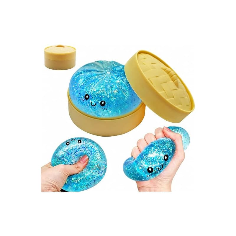 Glitter Squishy Squeeze Toy, Extra Doux et Malléable, Retour Lent, Jouet Sensoriel avec Boîte de Rangement for Party Favors & Bi