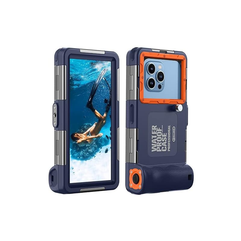 Lanhiem 15M Pochette Étanche Universelle IPX8 Plongée Étui 4.7-6.9'', Bleu | Coque Téléphone Plongée Professionnel,Étui pour iPh
