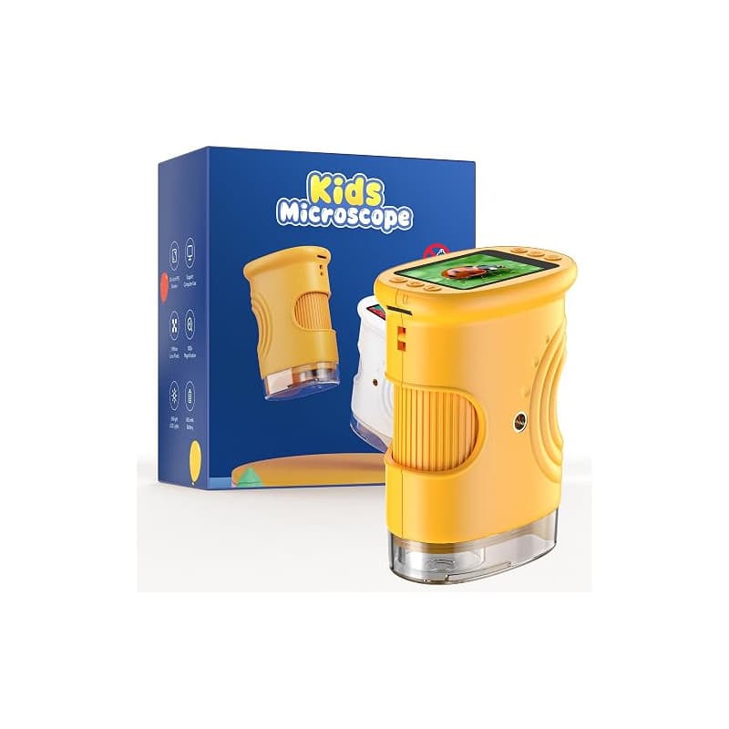 1000X Microscope Enfant Portable Loupe: Microscope NuméRique pour 2.0" IPS Pouces - Cadeau Fille 4-12 Ans Garcon Fille - Mini Ma