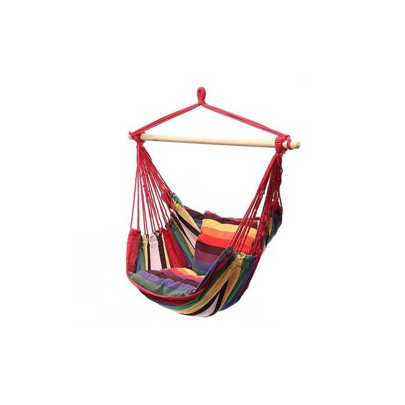 Alomejor Chaise Hamac,Pliable et Rayures colorées,Balançoire D'intérieur,Suspension par Corde Portable for Chambre à Coucher Adu