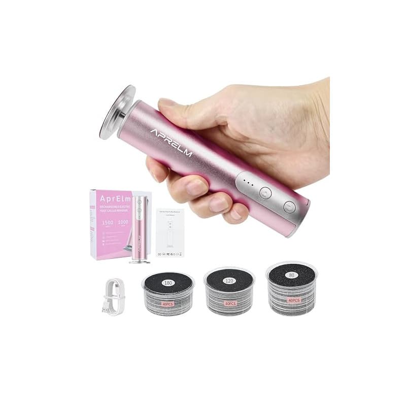 AprElm-Rechargeable Rapeuse Pieds Électrique - 120 Disques, 3 Vitesses jusqu'à 900 tr/min, en Aluminium ponceuse pieds electriqu