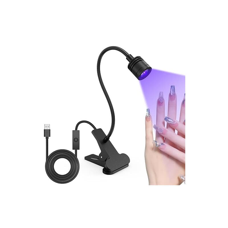 Lampe UV Professionnelle à Col de Cygne 5W, Séchage Gel/Semi-Permanent, Design Métal Réglable 360°, Alimentation USB pour Nail A