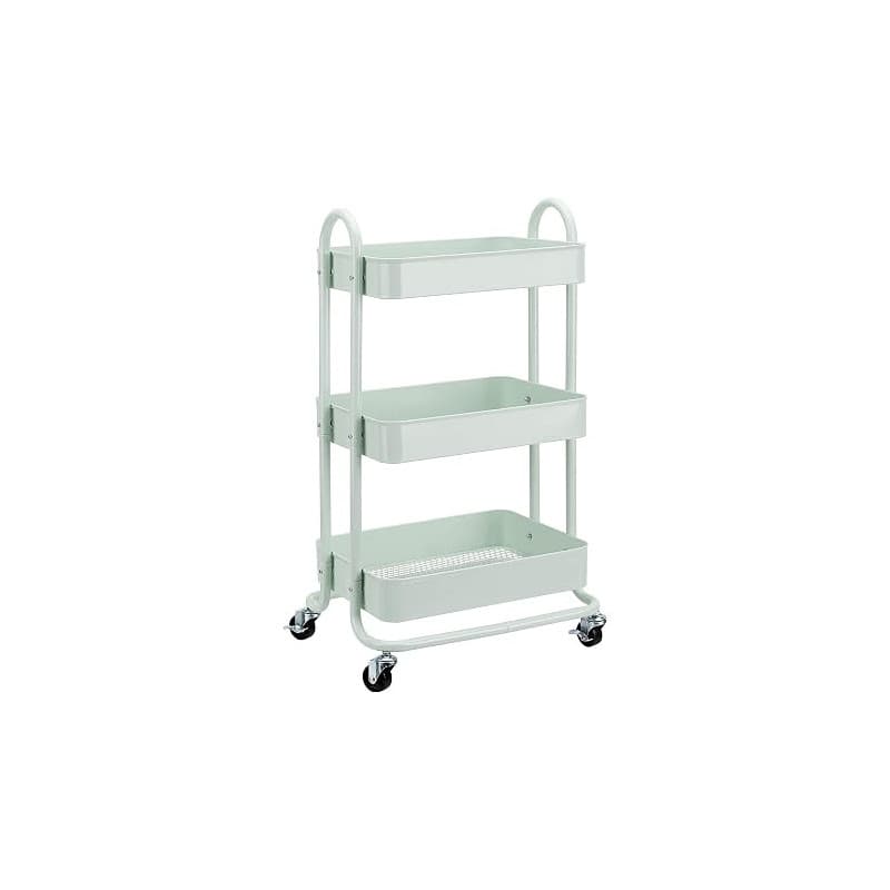 Amazon Basics Chariot de rangement à 3 niveaux pour la cuisine ou la buanderie avec roulettes - Vert menthe