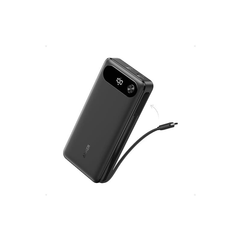 Anker Batterie Externe 20000 mAh 87W Max avec Câble USB C Intégré | Power Bank Charge Rapide, Chargeur Portable, Entrée et Sorti