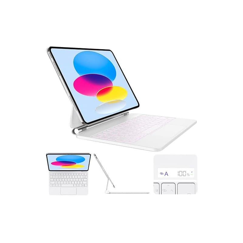 CSZZACME Étui Clavier pour iPad A16, 2025 et iPad 10e génération (10,9" 2022) avec Trackpad Multitâche, Rétro-éclairage, Touches
