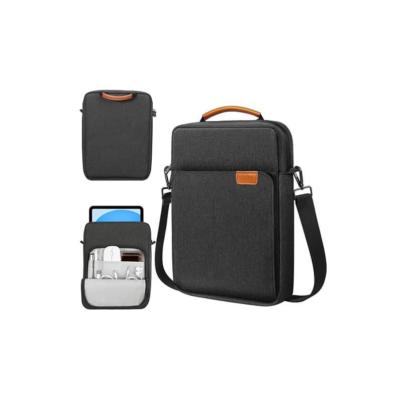 TiMOVO Housse Sac pour Tablette 9-11" avec Bandoulière, Gris Foncé | Compatible avec iPad A16 11", Air 11/10,9", iPad 10/10,2",