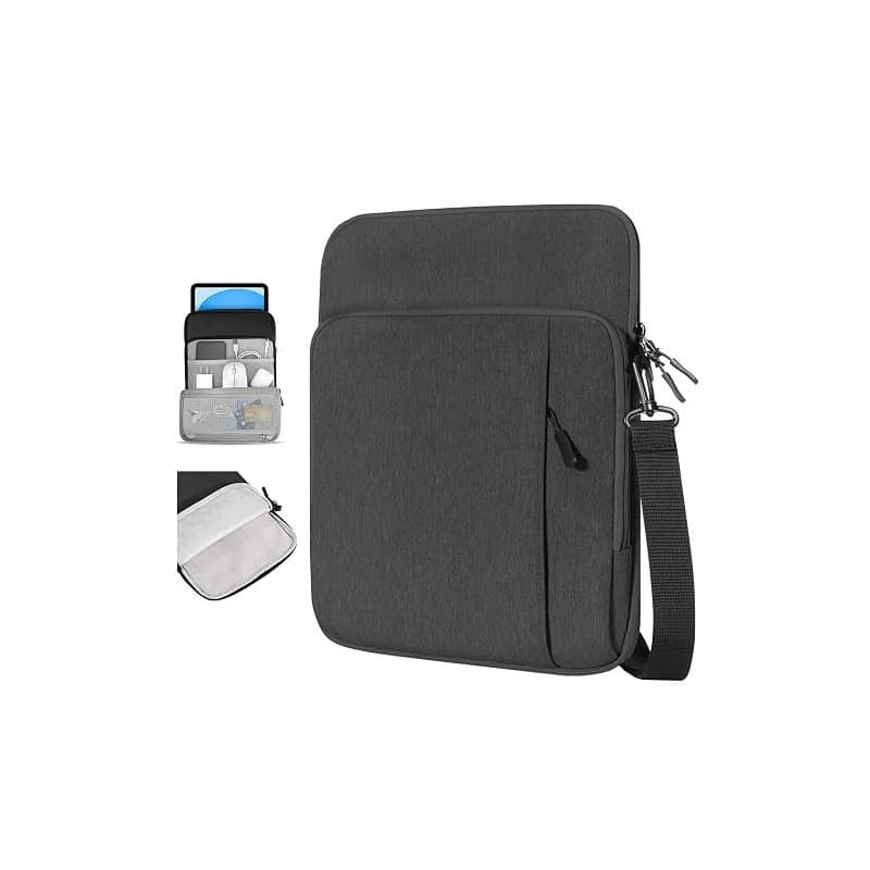 Dadanism 9-11 Pouces Tablette Transport Housse avec Bandoulière, Noir Gris | pour iPad A16 11", iPad Air 11 M4/M3, iPad Pro 11 M